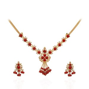 coral-heart-beads-gold-necklace-with-earrings-11